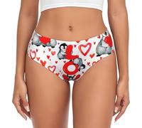 BYwenhopnbs Lindos pingüinos para el Día de San Valentín, Calzoncillos de Soporte para Mujer, Bolsa, Ropa Interior Suave y cómoda para Mujer.