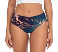 BYwenhopnbs Marble Luxe Decor - Calzoncillos de apoyo para mujer, color morado oscuro y verde azulado con dorado, ropa interior cómoda y suave para mujer, multicolor, 4XL
