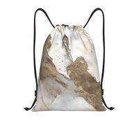 BYwenhopnbs Mármol líquido - Bolso con cordón Perla y Oro Mochila ligera para gimnasio para hombres y mujeres