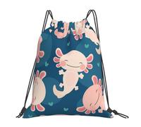 BYwenhopnbs Mochila con cordón Axolotl Kawaii, deportiva, para gimnasio, resistente al agua, para mujeres y hombres