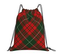 BYwenhopnbs Mochila con cordón para gimnasio, deportiva, resistente al agua, con diseño navideño de tartán escocés, para mujeres y hombres.