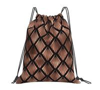 BYwenhopnbs Mochila deportiva con cordón, resistente al agua, con diseño Art Déco en oro rosa sobre negro, para hombre y mujer.