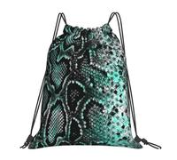 BYwenhopnbs Mochila deportiva con cordón y decoración de piel de serpiente, resistente al agua, para gimnasio, para mujeres y hombres.