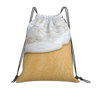 BYwenhopnbs Mochila deportiva con cordón y diseño de arena con conchas marinas, resistente al agua, para gimnasio, para mujeres y hombres.
