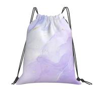 BYwenhopnbs Mochila deportiva con cordón y diseño de mármol morado pastel líquido, resistente al agua, para gimnasio, para mujeres y hombres.