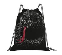BYwenhopnbs Mochila deportiva con cordón y diseño de serpiente cobra negra, resistente al agua, para gimnasio, para mujeres y hombres.