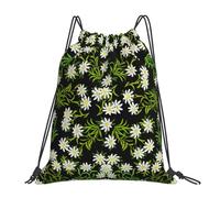 BYwenhopnbs Mochila deportiva con cordón y diseño floral Edelweiss de Swiss Alpine, resistente al agua, para hombre y mujer.