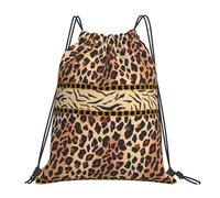 BYwenhopnbs Mochila deportiva con cordón y estampado de piel de tigre y leopardo, resistente al agua, para gimnasio, para hombre y mujer.