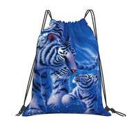 BYwenhopnbs Mochila deportiva con cordón y estampado de tigre, ideal para mamá e hijo, ideal para gimnasio, resistente al agua, para mujeres y hombres.