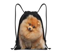 BYwenhopnbs Mochila ligera con cordón y diseño de cachorro de perro Pomerania para gimnasio, ideal para hombres y mujeres.