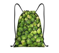 BYwenhopnbs Mochila ligera con cordón y estampado de coles de Bruselas verdes para gimnasio, ideal para hombres y mujeres.