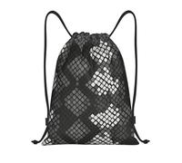 BYwenhopnbs Mochila ligera de gimnasio para hombres y mujeres, color negro, gris y blanco, con cordón ajustable.