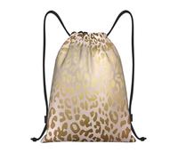 BYwenhopnbs Mochila ligera de gimnasio para hombres y mujeres, color rosa oro rosa metalizado, acero y piel de leopardo.