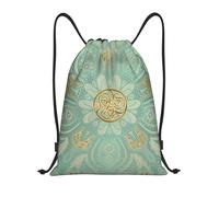 BYwenhopnbs Mochila ligera de gimnasio para hombres y mujeres, color verde salvia suave y dorado con diseño celta mandala.