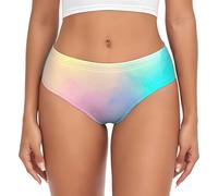 BYwenhopnbs Papel de Dibujo Pastel Colorido arcoíris, Calzoncillos de Soporte para Mujer, Bolsa, Ropa Interior Suave y cómoda para Mujer