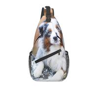 BYwenhopnbs Pastor australiano Nieve Invierno Hermosos Perros Bolso bandolera para hombre Cruzado Pequeño Mochila de viaje para hombro Día