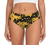 BYwenhopnbs Patrón abstracto negro y amarillo, calzoncillos de apoyo para mujer, ropa interior cómoda y suave para mujer, multicolor, XL