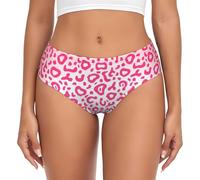 BYwenhopnbs Patrón de piel de leopardo rosa brillante, calzoncillos de apoyo para mujer, ropa interior cómoda y suave para mujer, multicolor, L