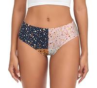 BYwenhopnbs Patrones de terrazo vectoriales sin costuras, calzoncillos de apoyo para mujer, ropa interior cómoda y suave para mujer, multicolor, M