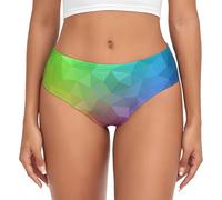 BYwenhopnbs Poligonal multicolor que consiste en triángulos arcoíris, calzoncillos de apoyo para mujer, ropa interior cómoda y suave para mujer, multicolor, XS