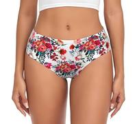 BYwenhopnbs Ramos florales brillantes y elegantes, color rojo y azul marino, ropa interior cómoda y suave para mujer, multicolor, 4XL