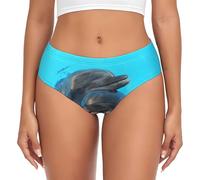 BYwenhopnbs Ropa Interior cómoda y Suave con Estampado de Delfines y Cara Sonriente para Mujer.