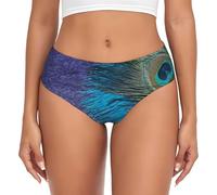 BYwenhopnbs Ropa Interior cómoda y Suave con Estampado de Pavo Real Morado y Verde Azulado para Mujer.