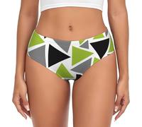 BYwenhopnbs Ropa Interior cómoda y Suave con triángulos aleatorios en Verde Lima, Gris y Negro sobre Blanco.