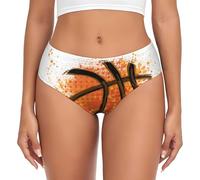 BYwenhopnbs Ropa Interior de Mujer con Estampado Abstracto Naranja de Baloncesto, Bolsa de Soporte, Suave y cómoda.