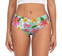 BYwenhopnbs Ropa Interior de Mujer con Estampado de Flores Tropicales de Acuarela y Plumeria Floral, cómoda y Suave.