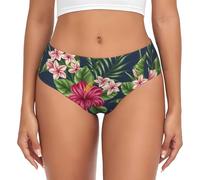 BYwenhopnbs Ropa Interior de Mujer con Estampado de Flores Tropicales, Frangipani e Hibisco. Braguitas de Soporte con Bolsa, cómodas y Suaves.