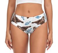 BYwenhopnbs Ropa Interior de Mujer con Estampado de morsa marrón Acuarela, cómoda y Suave.