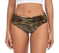 BYwenhopnbs Ropa interior de piel de animal africana negra y dorada con diseño de cebra, ropa interior suave y cómoda para mujer, multicolor, 3XL