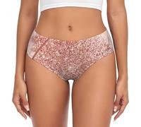 BYwenhopnbs Ropa Interior Suave y cómoda con Bolsa de Soporte para Mujer, con Brillo Dorado Rosa y un rombo Rojo parduzco.