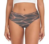 BYwenhopnbs Ropa interior suave y cómoda con rayas de oro rosa y cemento gris geométrico, para mujer, multicolor, XL