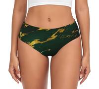 BYwenhopnbs Ropa interior suave y cómoda para mujer, color verde esmeralda, tonos tierra, mármol dorado, ropa interior cómoda y suave, multicolor, 4XL