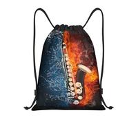 BYwenhopnbs Saxofón en Fuego y Agua, Bolsa con Cordón, Mochila Ligera para Gimnasio para Hombres y Mujeres