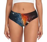 BYwenhopnbs Saxofón en fuego y agua, calzoncillos de apoyo para mujer, ropa interior cómoda y suave para mujer, multicolor, M
