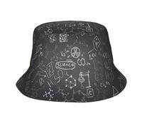 BYwenhopnbs Sombreros Tipo Cubo para Hombre con Estampado de Dibujo científico Escrito a Mano, Sombrero Tipo Cubo Informal para Exteriores con protección UV.