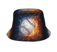 BYwenhopnbs Una Imagen de una Pelota de béisbol en el Agua y Fuego. Sombreros de Pescador para Hombre, Sombrero de Pescador Informal para Exteriores con protección UV.