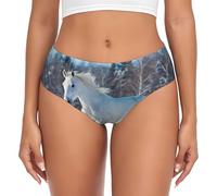 BYwenhopnbs White Horse In Winter, calzoncillos de apoyo para mujer, ropa interior cómoda y suave para mujer, multicolor, 4XL