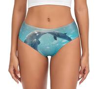 BYwenhopnbs Winter The Dolphin, Calzoncillos de Soporte para Mujer, Bolsa, Ropa Interior Suave y cómoda para Mujer