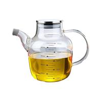 BYWXW Dispensador de Aceite y vinagre,Gran Calibre fácil de Limpiar Aceitera Antigoteo,Aceitera Cristal con Marcas de Medici,para Recipiente de Cocina(Size:900ML)