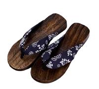BYWXW Japoneses Tradicionales Chanclas Zuecos Sandalias,Los Hombres Zapatillas,ChinoTradicionales para Mujer Antideslizantes Kimono Zapatos(Size:EU 45,Color:B+3)