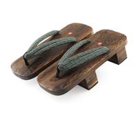 BYWXW Madera Zuecos Japoneses Tradicionales Zapatillas Chanclas Zapatillas Japonesas De Tacón Alto De Dos Dientes,Sandalias Verano Playa Calzado (Size:EU 44,Color:Verde)