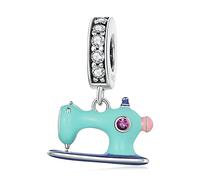 BYYKJ Charm Beads for Pandora Pulseras, S925 Silver Retro Sense of The Times Máquina de Coser DIY Colgante for la fabricación de Joyas Compatible con Biagi Troll Chamilia Pulsera Collares