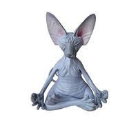 BYYLECL Estatua de meditación de gato Esfinge, figuras coleccionables de yoga, postura relajada, meditación, esfinge, colección de gatos, estatua de gato para el hogar, oficina, coche, escritorio,