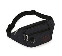 BYYLECL Riñonera para hombres y mujeres, impermeable, de lona de gran capacidad, con cinturón ajustable para exteriores, Black
