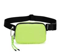 BYYLECL Riñonera para hombres y mujeres, ligera, resistente al agua, con cinturón ajustable, bolsa de cintura con cremallera para correr, senderismo, trotar, caminar, viajar, verde neón