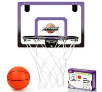 BYYNNE Aro de baloncesto para interiores sobre la puerta con baloncesto | Mini aro silencioso, borde separable de 32 cm, se adapta a todos los tamaños de baloncesto, juego de entrenamiento silencioso